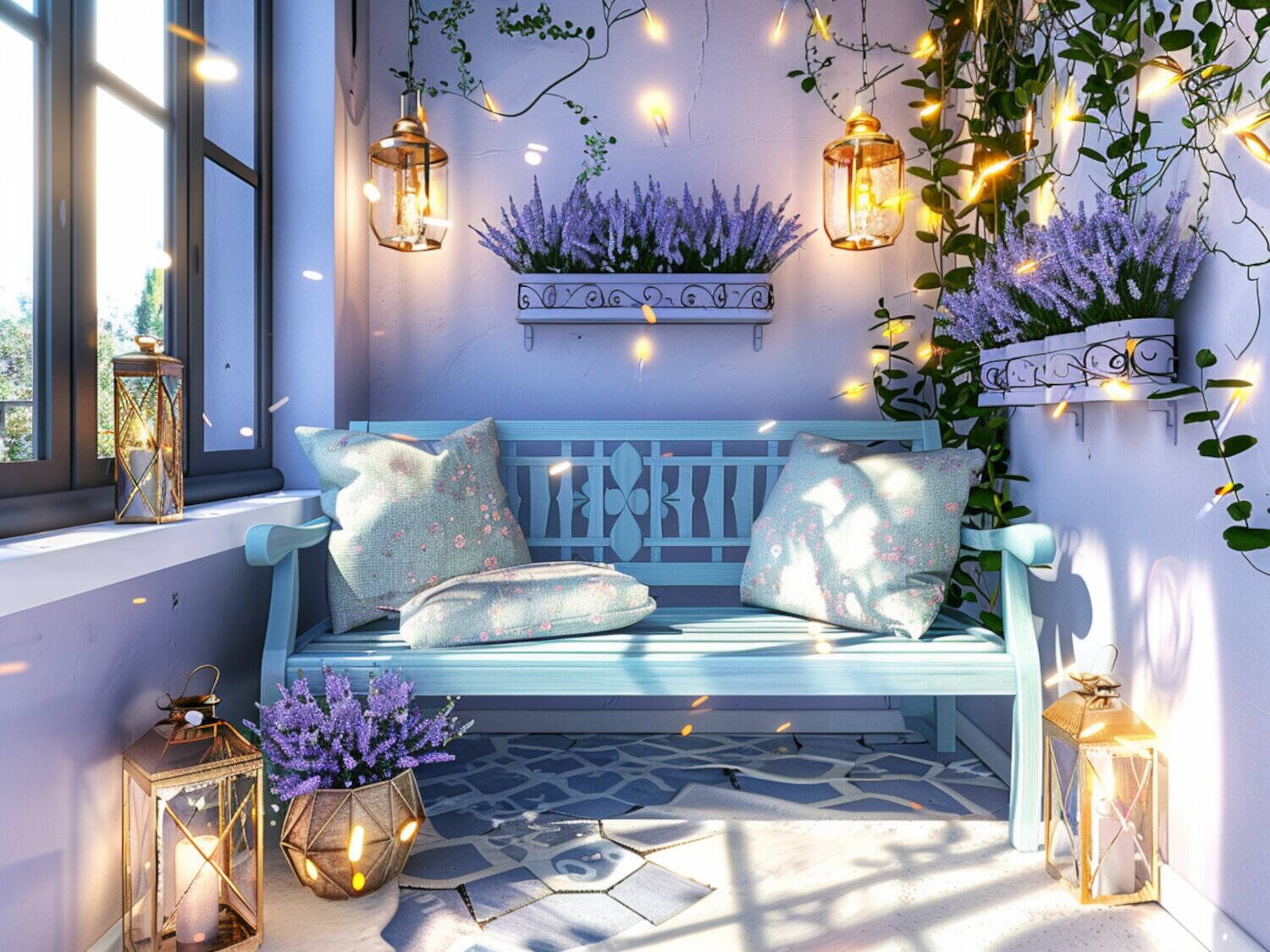 Jak urządzić balkon w stylu prowansalskim z dekoracyjnymi lampami LED?