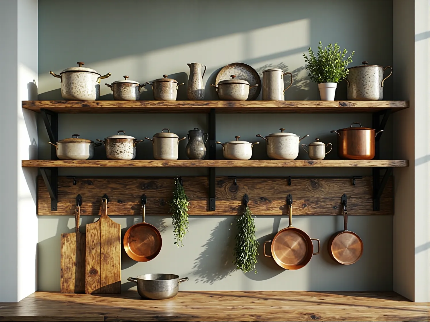 Ekologiczna aranżacja kuchni boho z wyspą z materiałów z recyklingu.