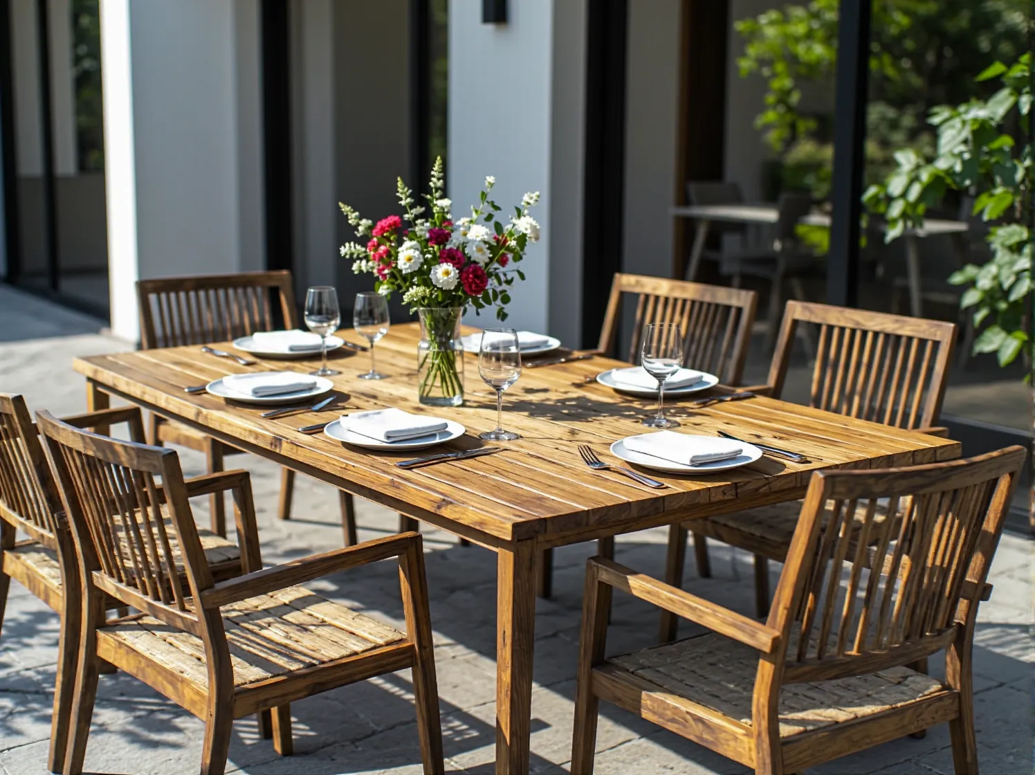 Efekt przed i po impregnacji drewna. Z lewej strony deska jest szara, z prawej ma żywy, ciepły kolor.