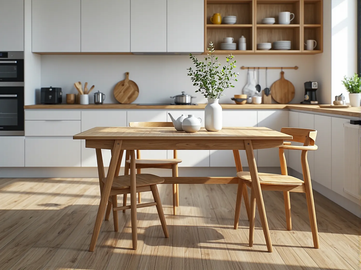 Jasne, drewniane meble do sypialni skandynawskiej, które pomagają zachować przestronność w małym pokoju.