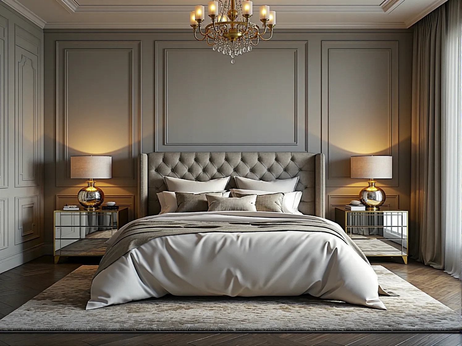 10 inspiracji na urządzenie sypialni w stylu glamour z jedwabnymi dodatkami