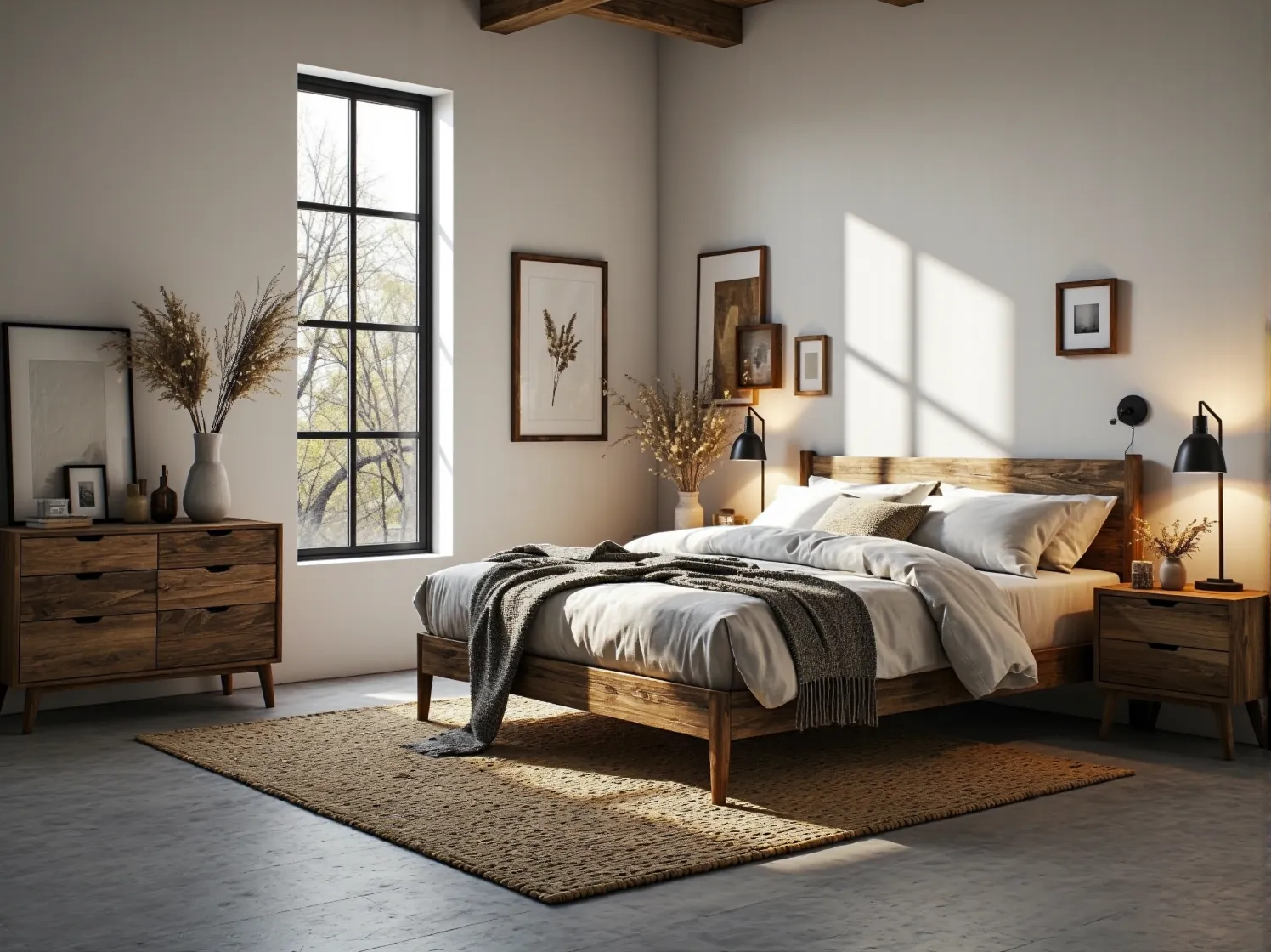 Warstwy materaca w wygodnym łóżku kontynentalnym zapewniające zdrowy sen w nocy.