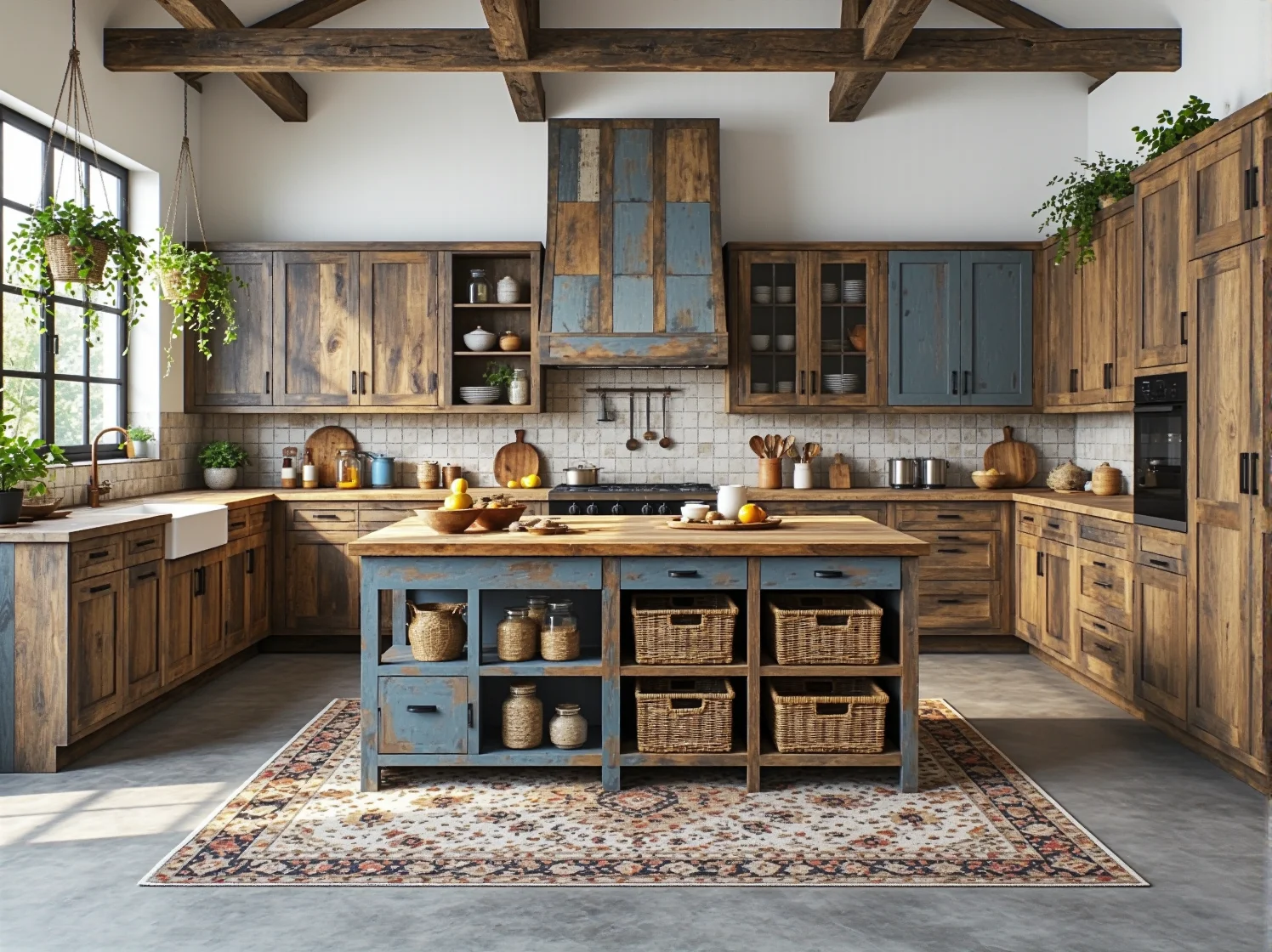 10 inspiracji na urządzenie kuchni z meblami z materiałów odzyskanych w stylu boho