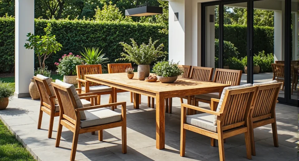 10 inspiracji na urządzenie ogrodu z meblami wykonanymi z drewna teakowego