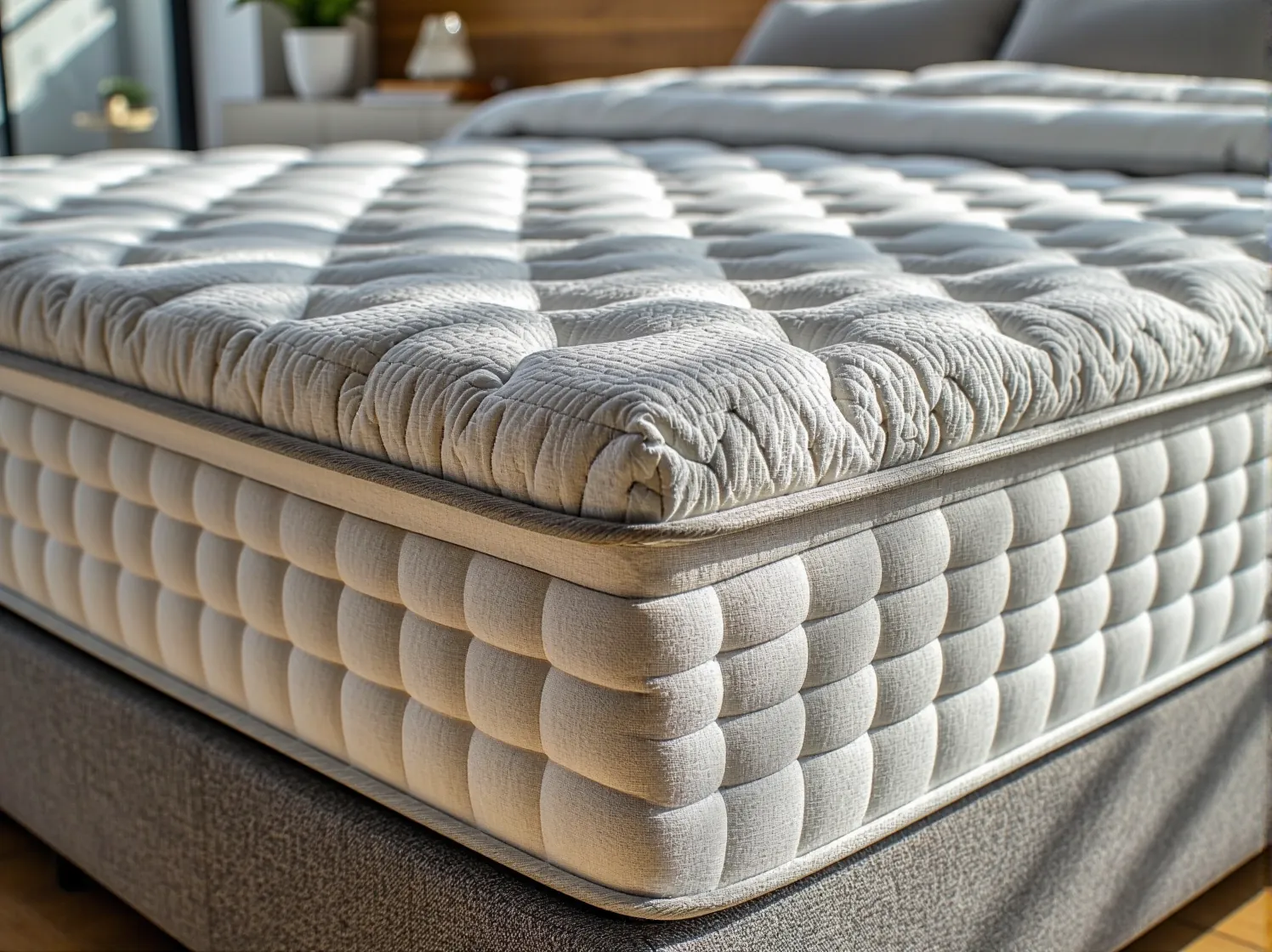 Struktura pianki Visco w materacu termoelastycznym dopasowująca się do kształtu ciała.