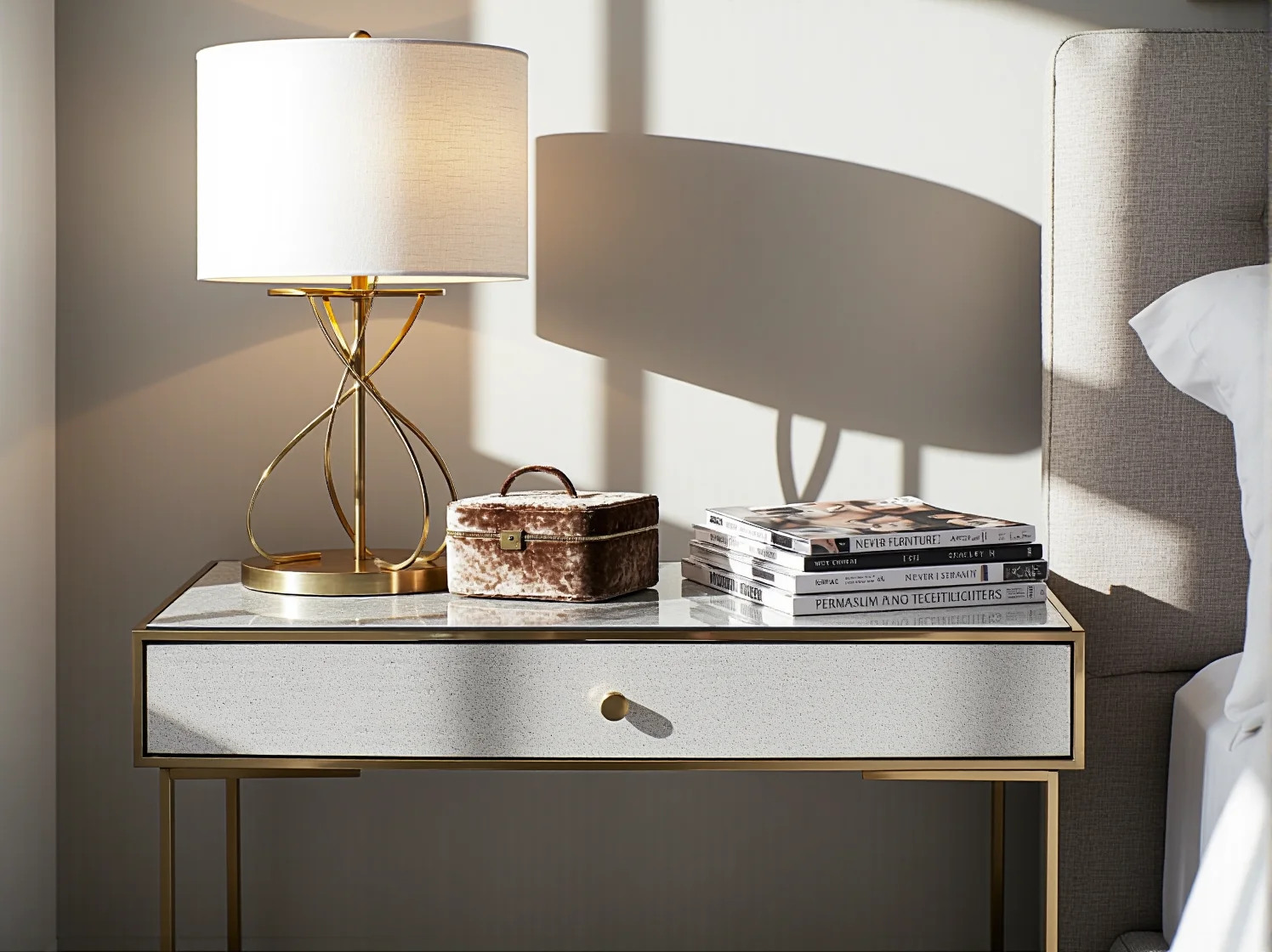 Nowoczesne podświetlenie LED lustra w eleganckiej garderobie glamour.