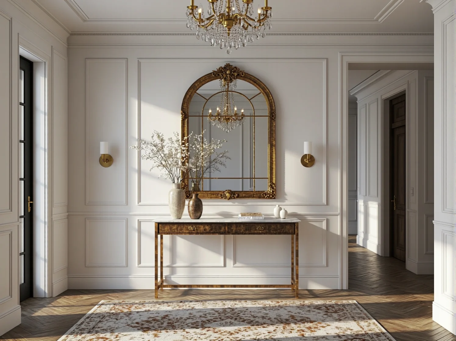 10 inspiracji na urządzenie przedpokoju w stylu glamour – elegancja od samego progu