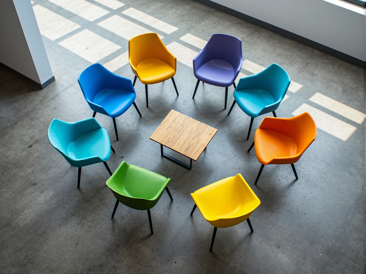 Regulowane krzesło ergonomiczne z podparciem lędźwiowym do biur typu coworking.