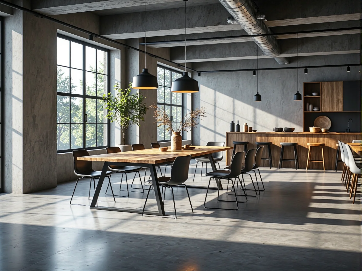 Skórzana sofa w odcieniu koniaku na tle surowej cegły – ciepłe akcenty w kolorach loftowych.