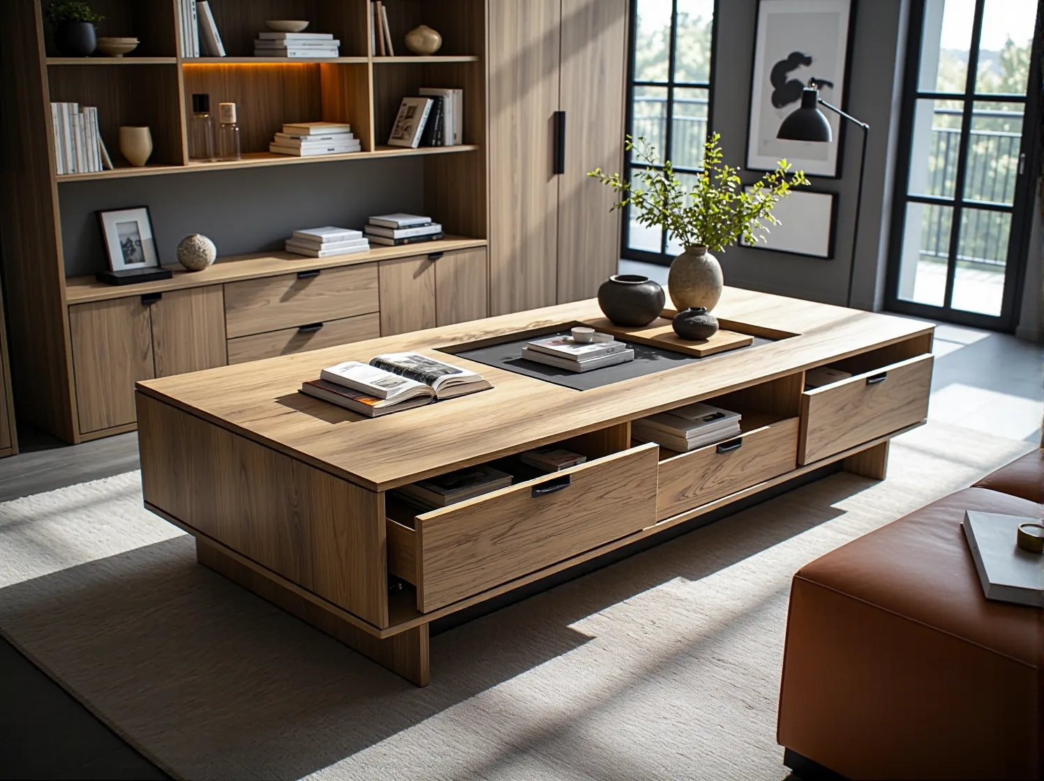 Stół do jadalni z podświetlanym blatem LED, tworzący wyjątkowy nastrój w nowoczesnym wnętrzu.