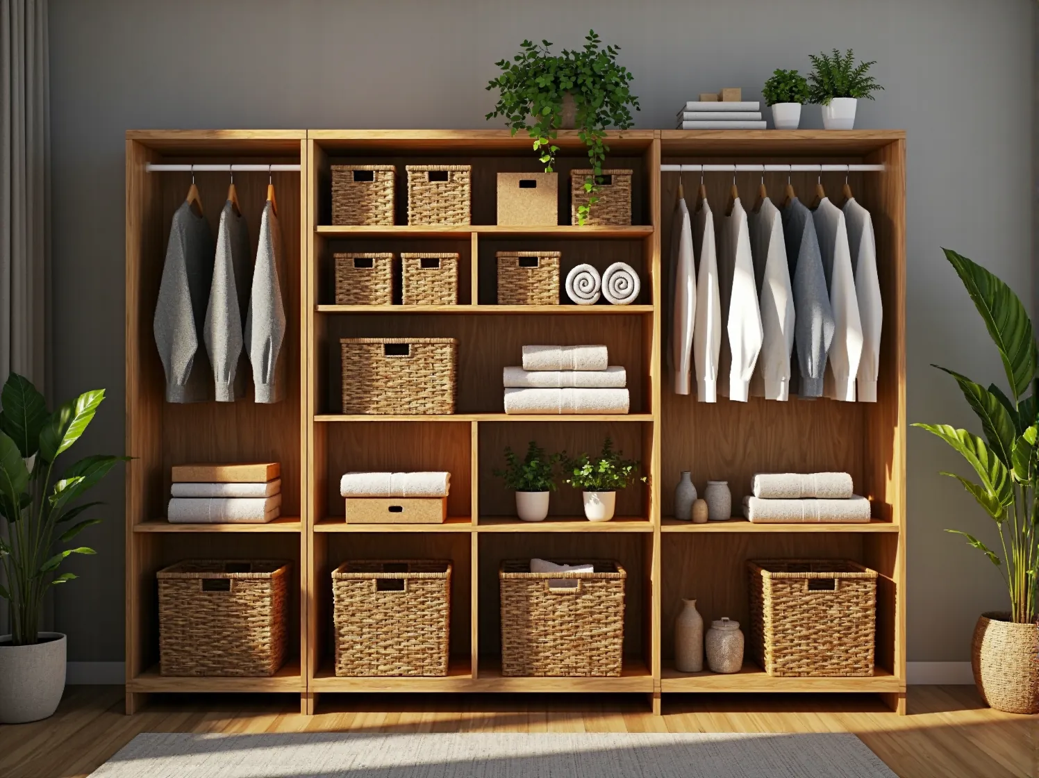 Wielofunkcyjne meble i inteligentna organizacja przestrzeni w małym mieszkaniu.